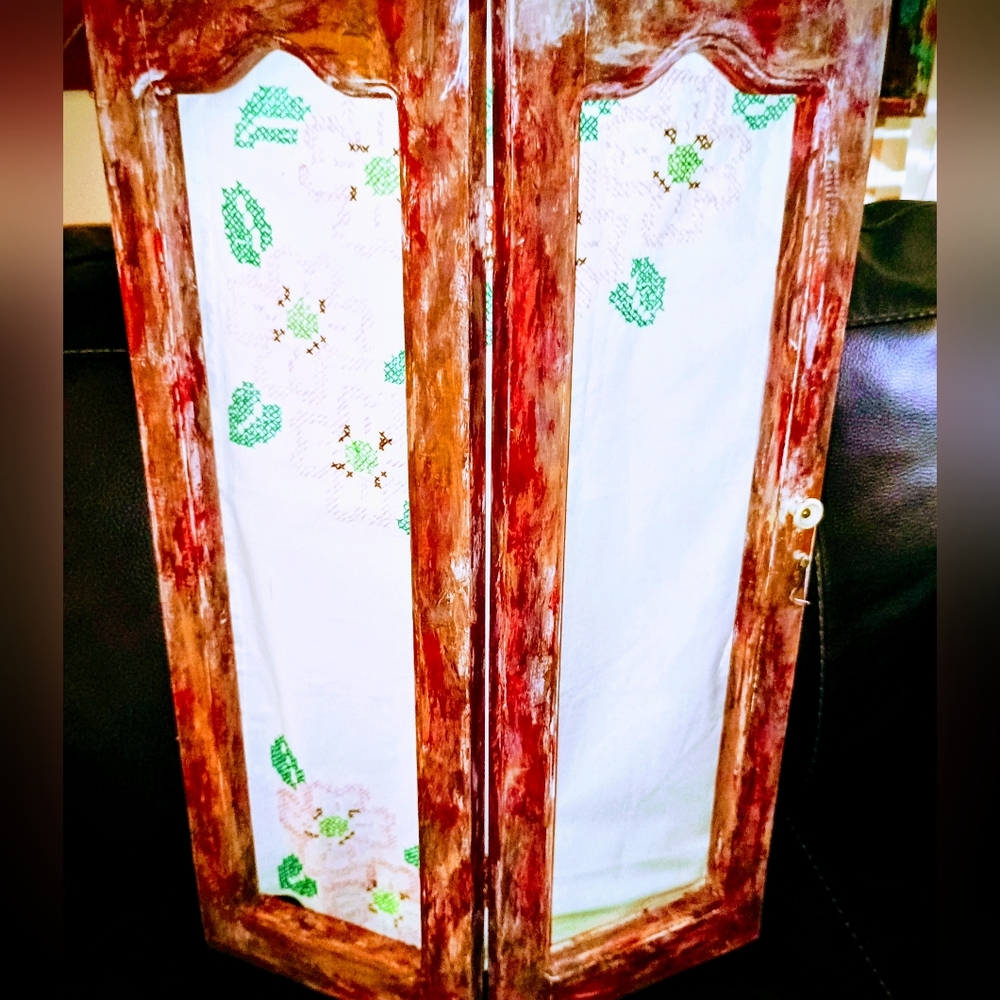 Rustic Red , Multi Color Distressed Floral Window Shutters